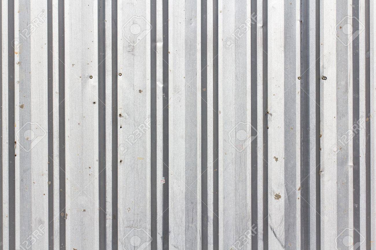 folded metal sheet with visible zinc crystalisation points stock