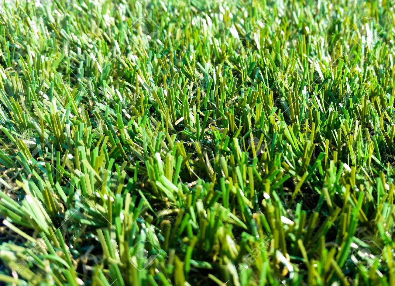 Portion Of The Synthetic Turf Used For Sports Flooring Stock Photo