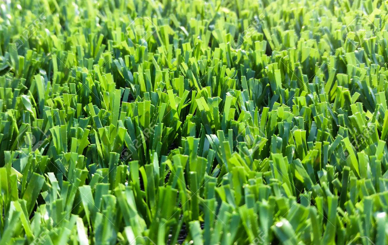 Portion Of The Synthetic Turf Used For Sports Flooring Stock Photo