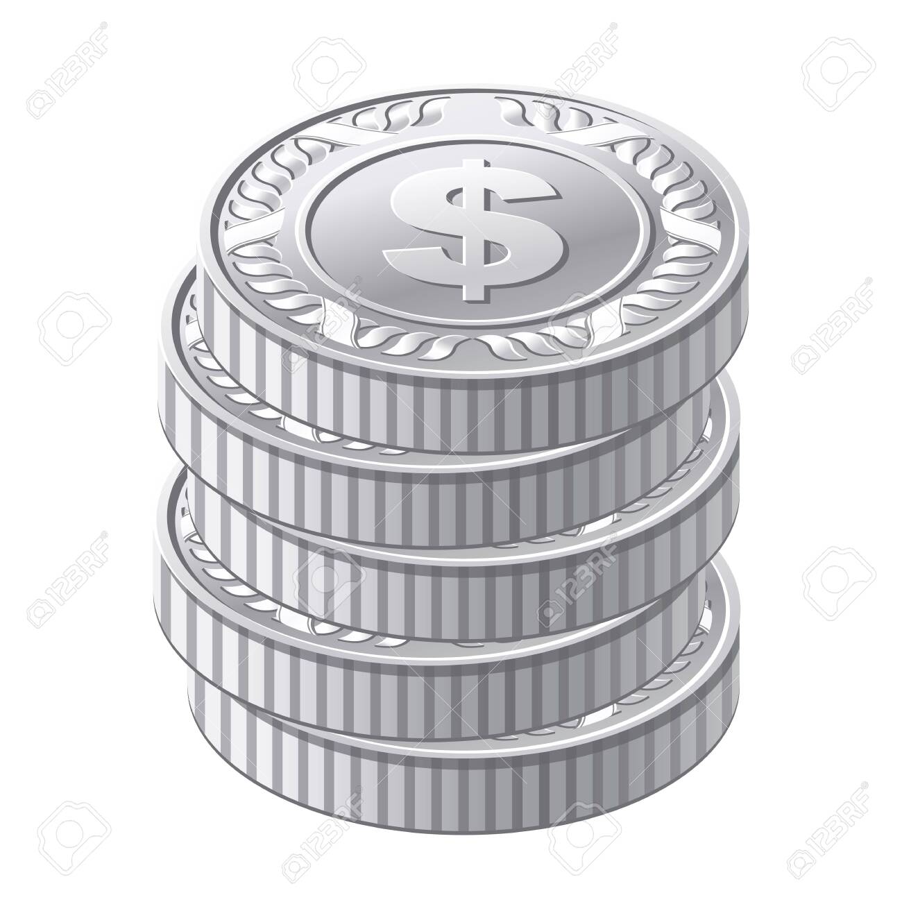 銀のコインのベクトル イラストのイラスト素材・ベクター Image 26552450