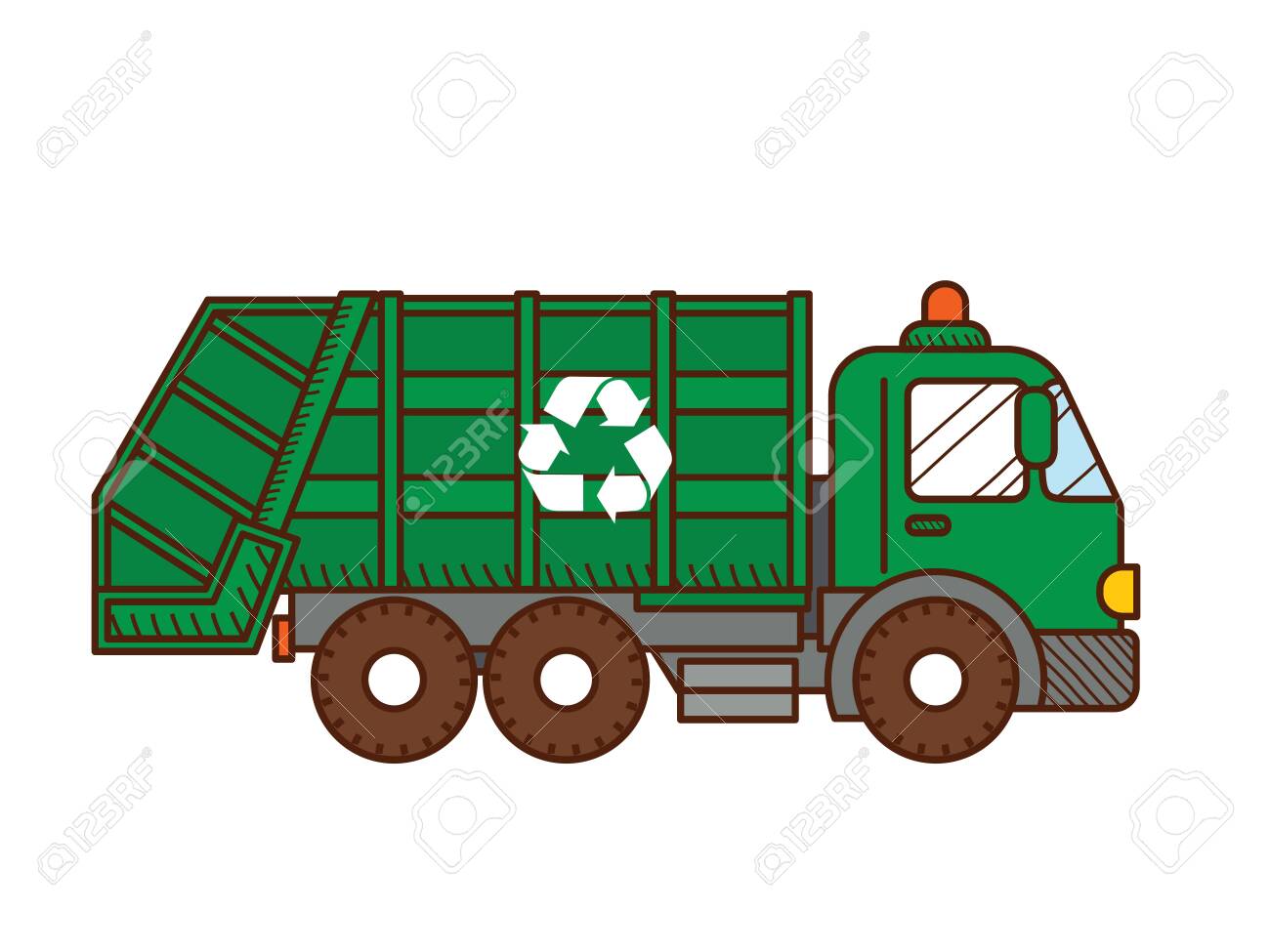 白い背景に隔離されたゴミ収集車 ベクトルの図 のイラスト素材 ベクタ Image 141