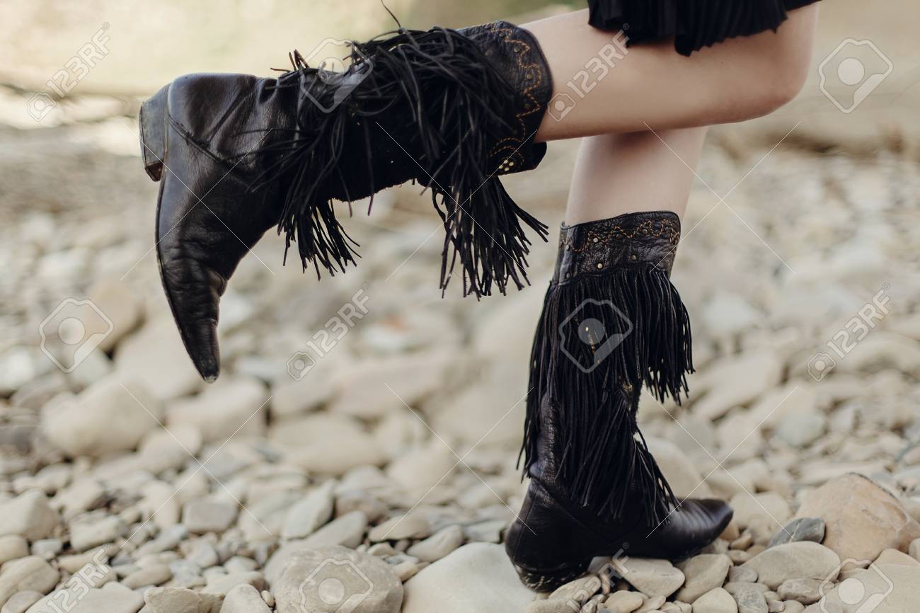 bottes franges femme
