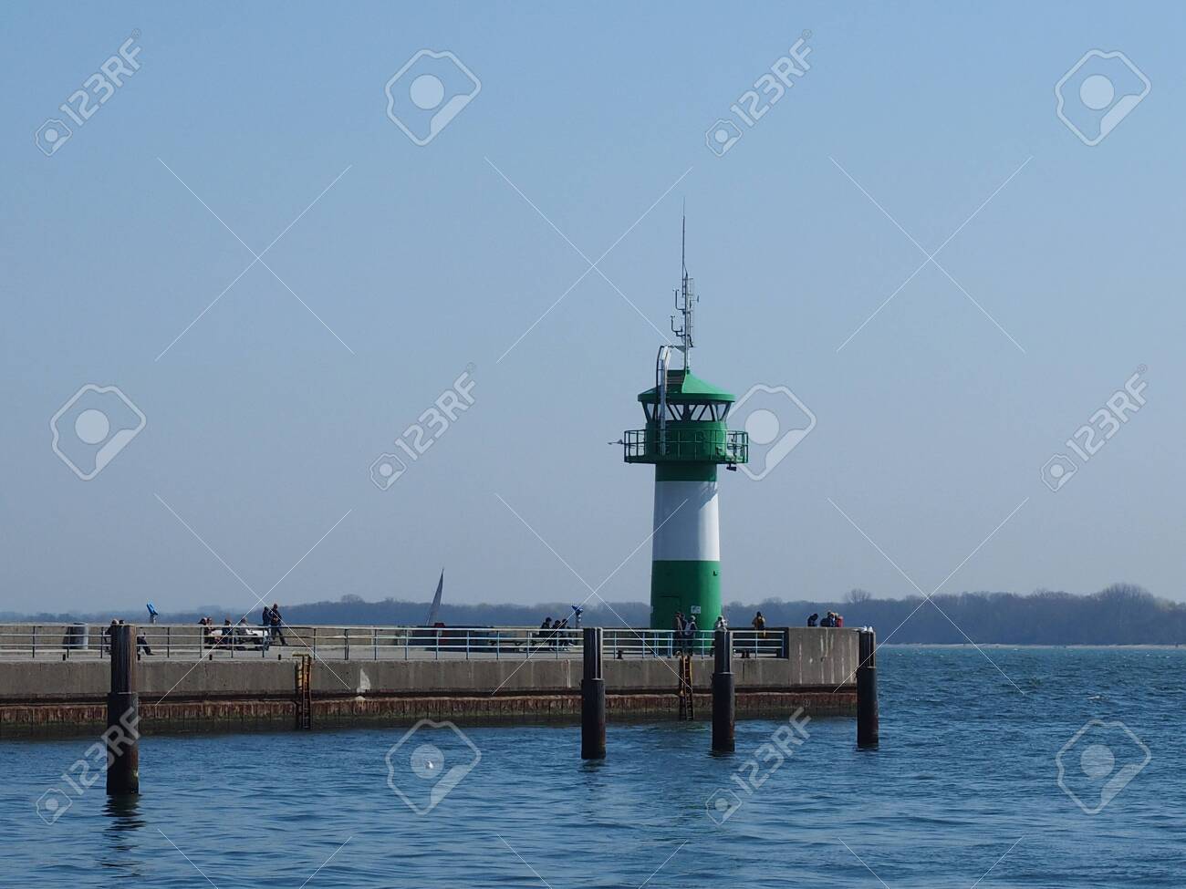 Illuminated Sign In The Harbor Entrance Travemuende Lizenzfreie Fotos Bilder Und Stock Fotografie Image 132083988