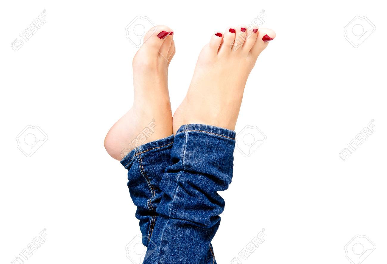 Feet in jeans