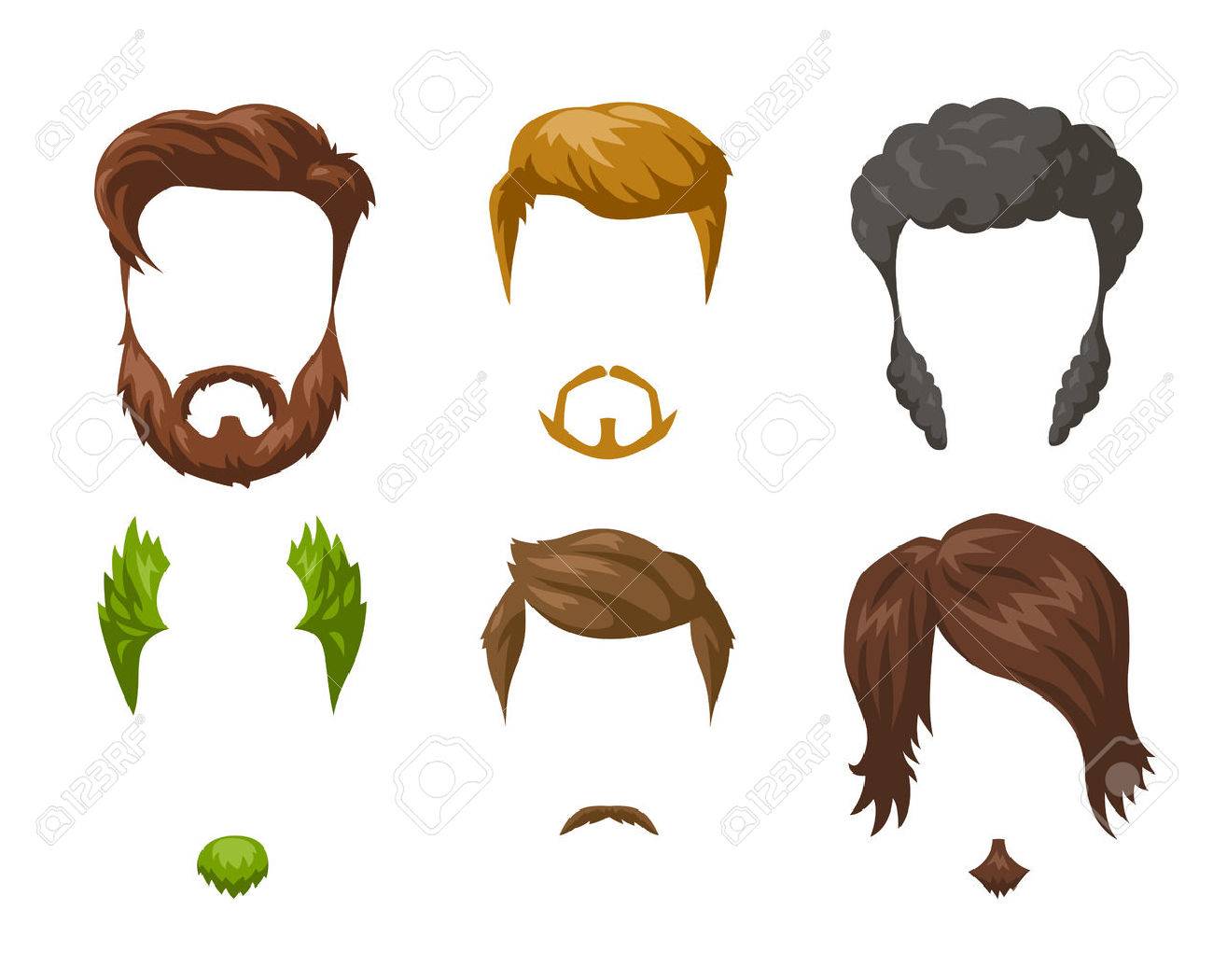 Beards Mustaches And Hairstyles Set Different Male Styles And