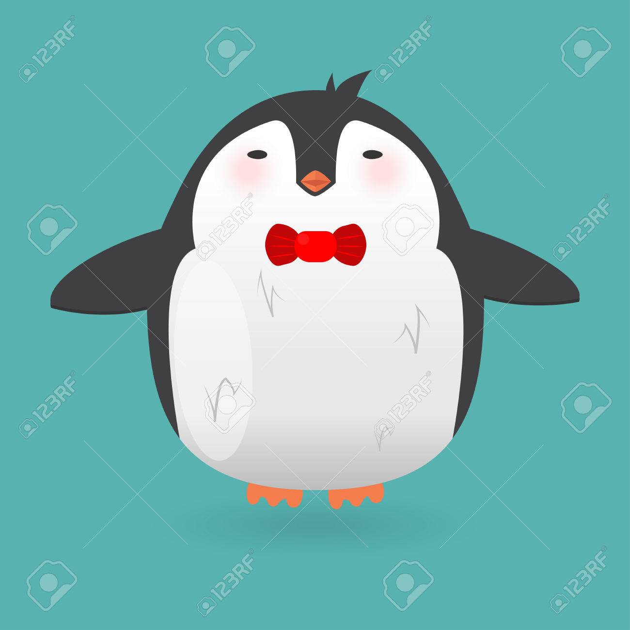 ペンギンの漫画のキャラクター 面白い鳥です 白い背景で隔離のベクター冬図 のイラスト素材 ベクタ Image