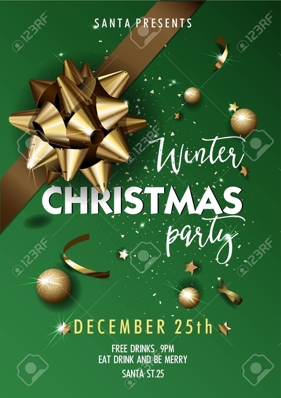 christmas invitation vector