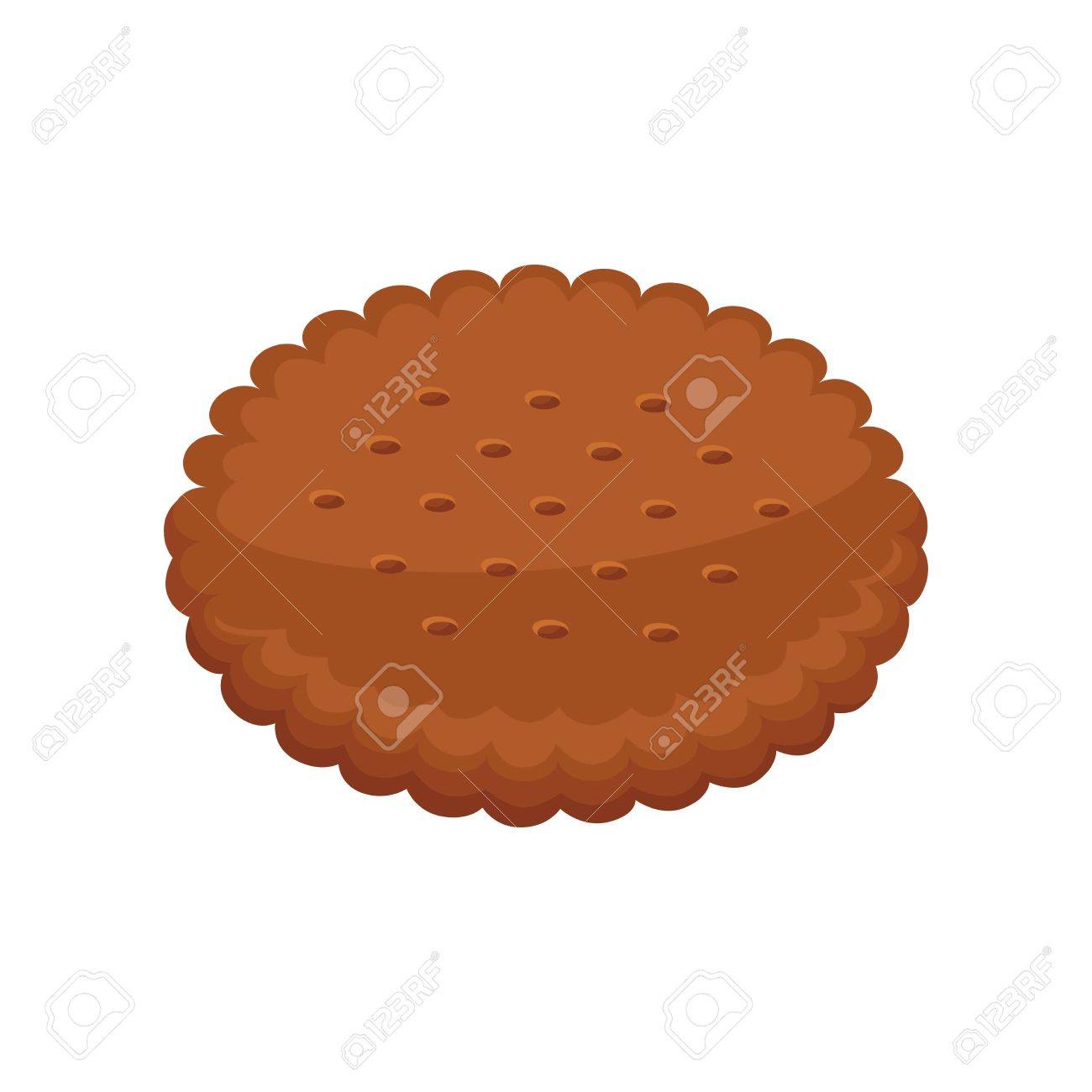 チョコレートとキャラメルの白で隔離の部分とビスケット のイラスト