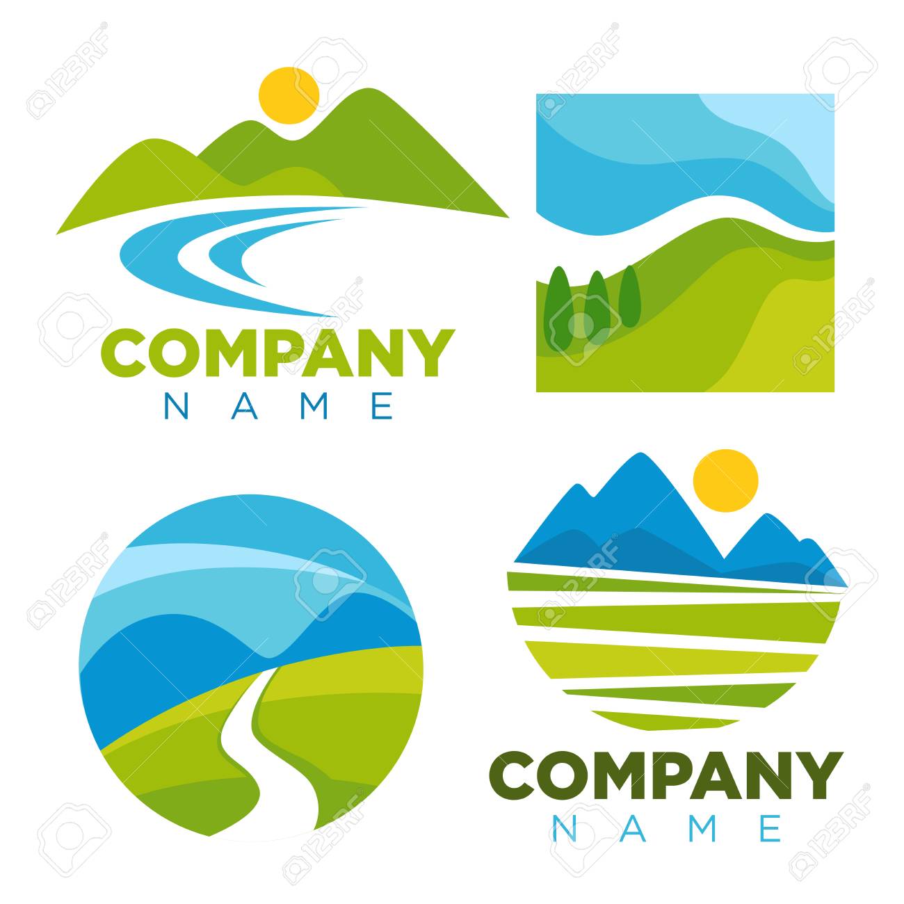 nature landscape logo templates for green ecology environment