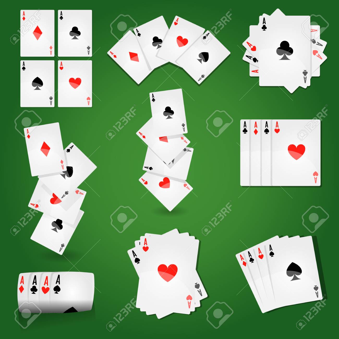 Carte Da Gioco Per Il Poker Da Casinò O Il Solitario Vector Le Icone Del Mazzo Di Carte Con I Semi Dei Cuori Dellasso Dei Club Del Joker O Dei