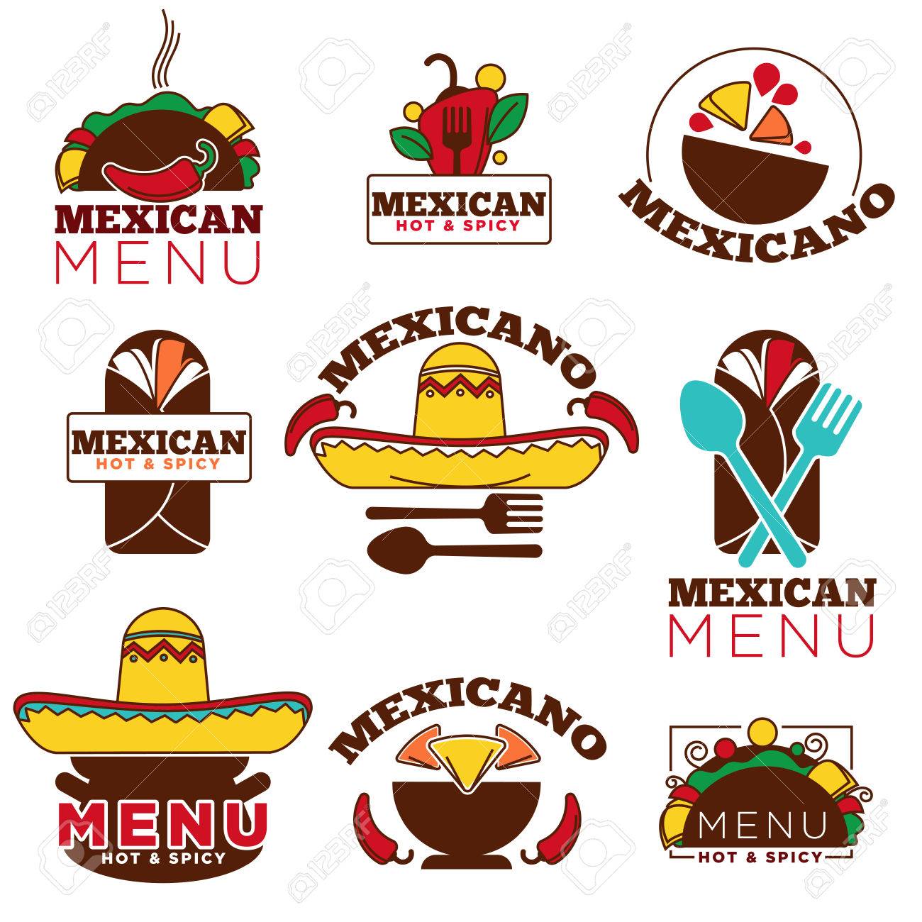 mexican food cuisine or restaurant menu vector icon templates mexican menu templates