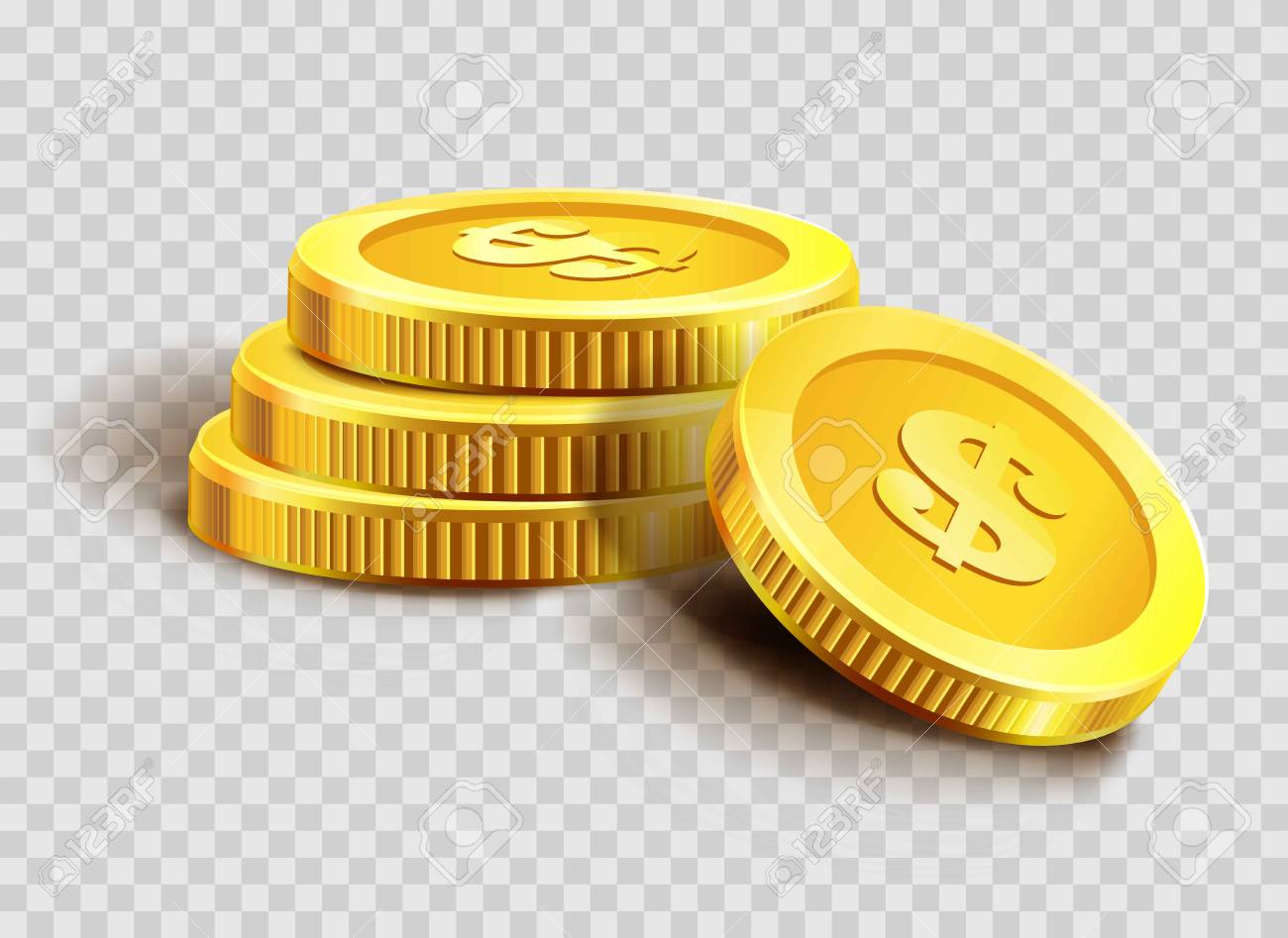 金貨杭またはゴールデン ドル コイン金銀行ヒープ。のイラスト素材・ベクター Image 87703052