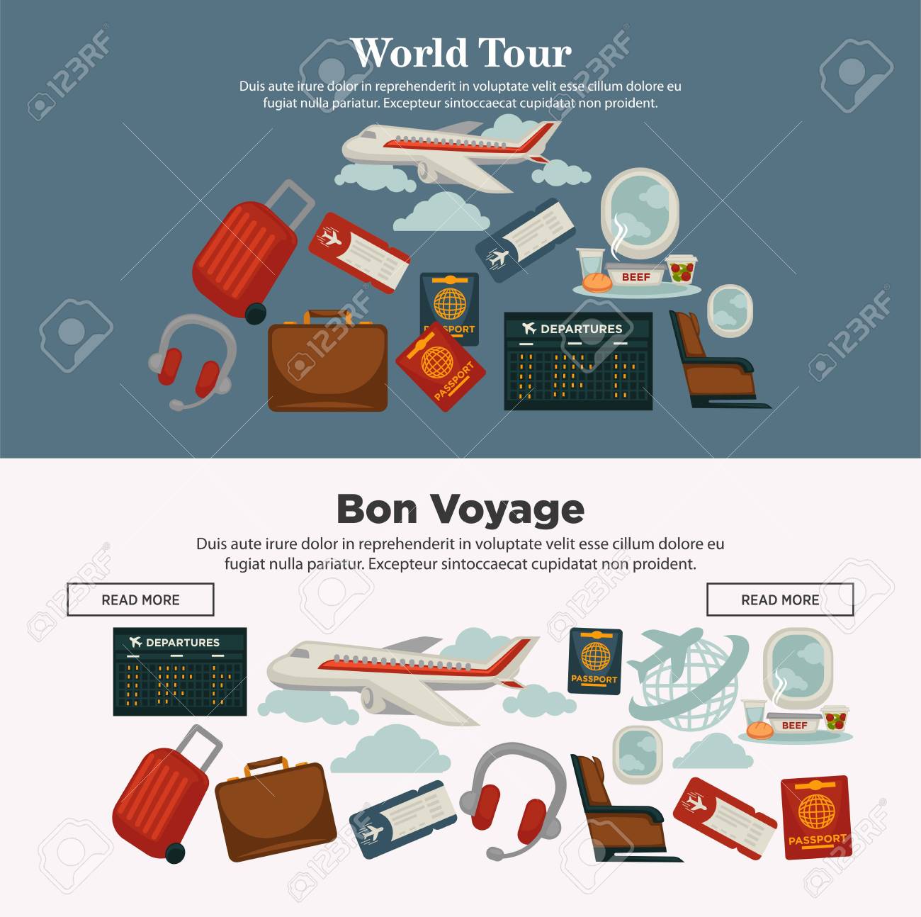 world tour and bon voyage promotional internet posters with huge