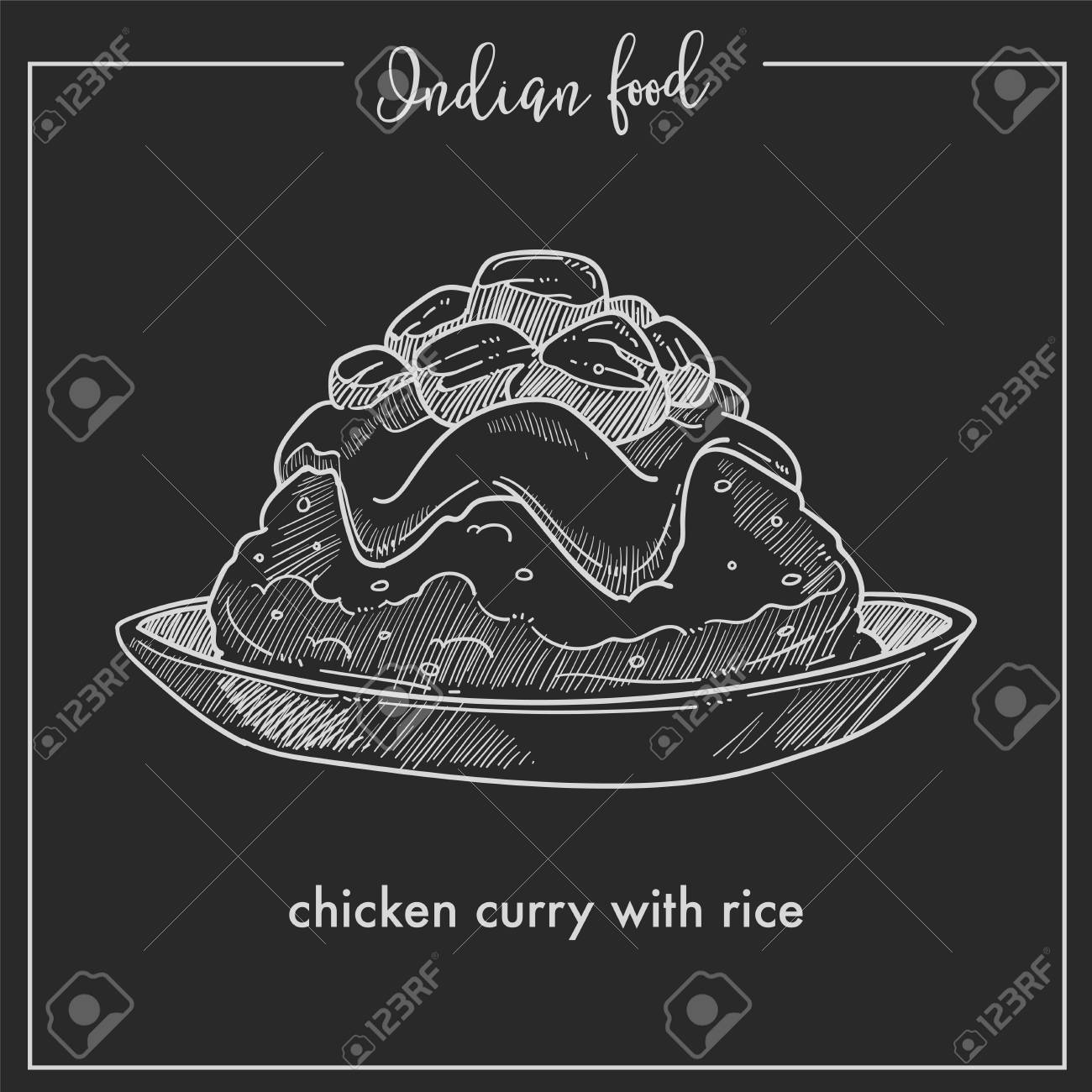 チキンカレーとチキンカレー インド料理の皿にご飯 のイラスト素材 ベクタ Image チキンカレーとチキンカレー インド料理の皿にご飯 のイラスト素材 ベクタ Image