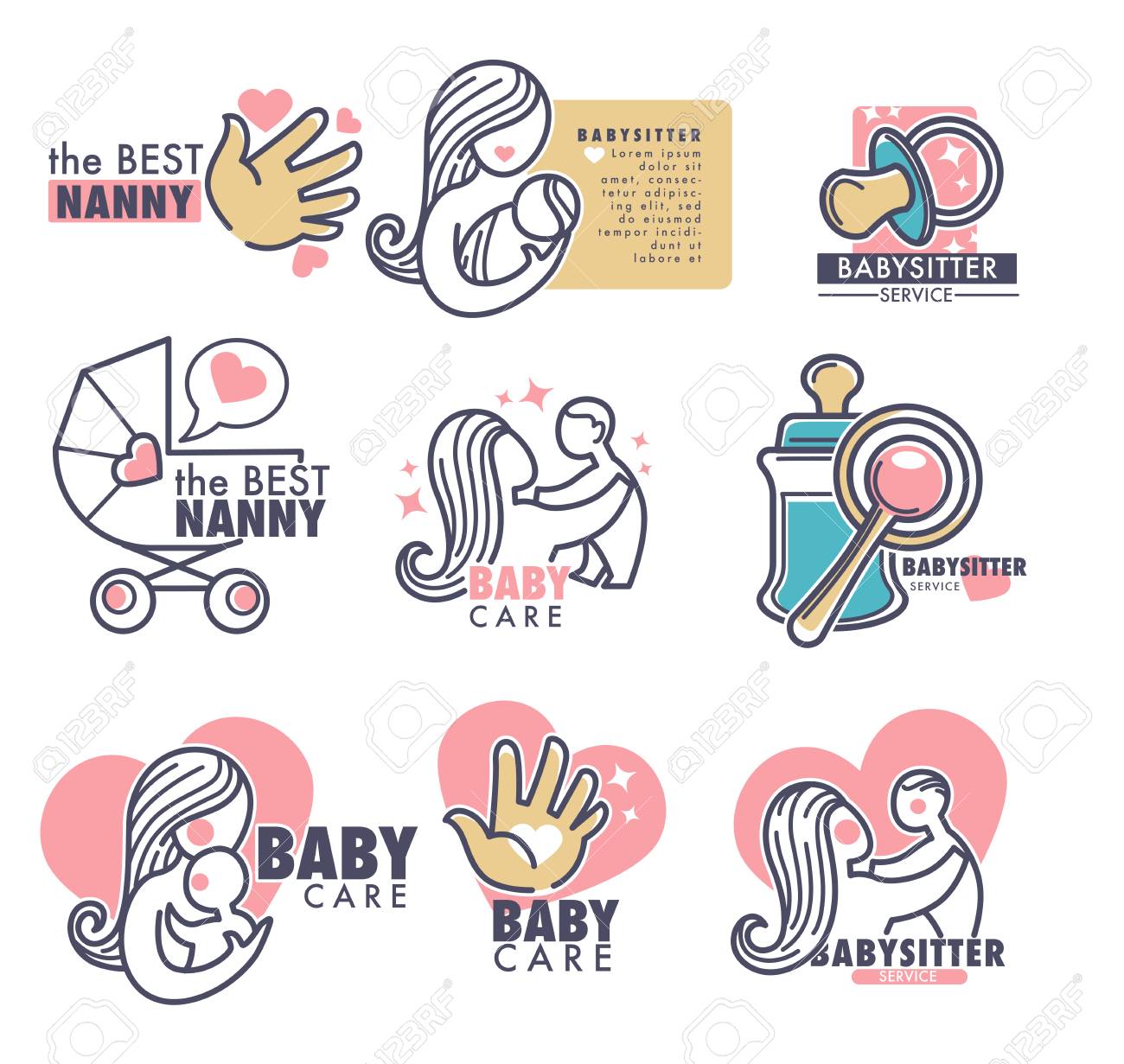 Baby Care Nanny Service Person Looking For Children Royalty Free Cliparts Vectors And Stock Illustration Image 112511331