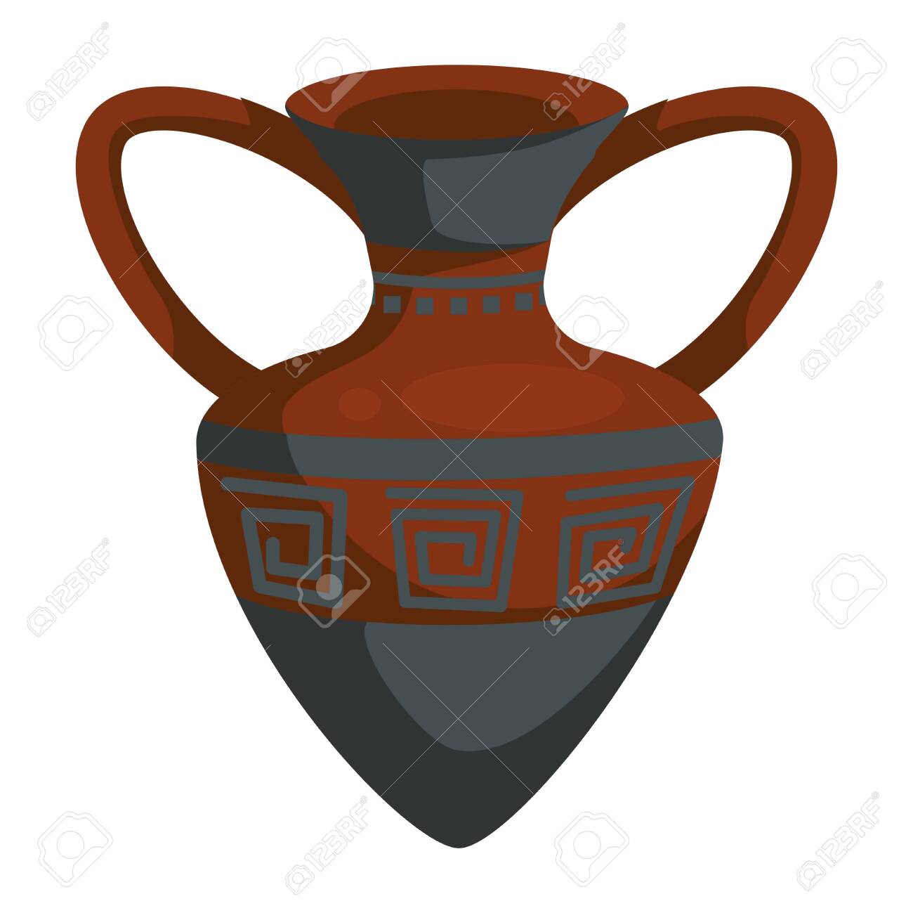 Ceramic Pot Or Amphora Ancient Greek Vase With Ornament Vector