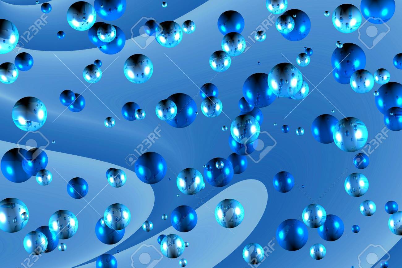 various blue bubbles floating on a blue swirl design stock photo blueswirl