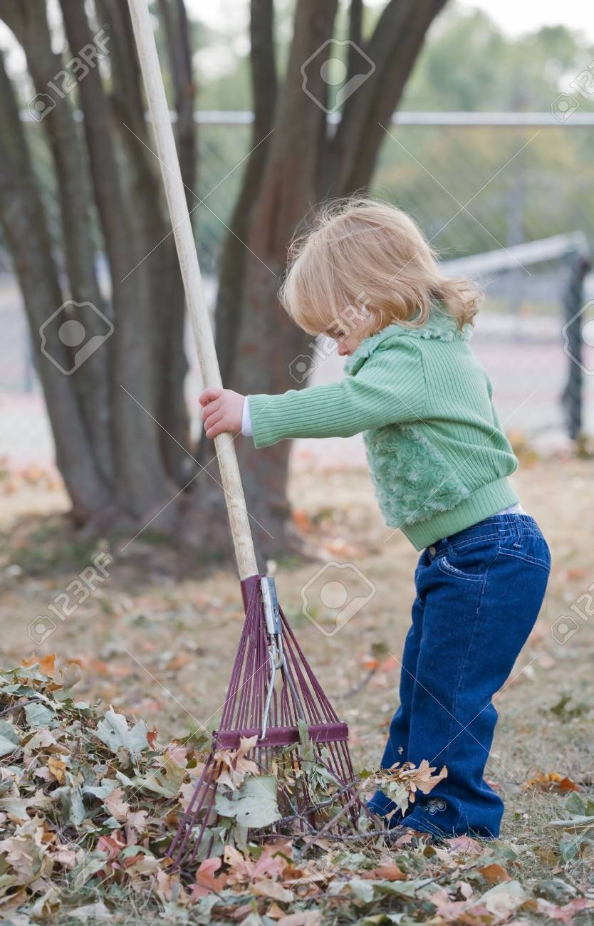 Girls Playing in Fall Leaves - 5485495 Girls Playing in Fall Leaves - 5485495