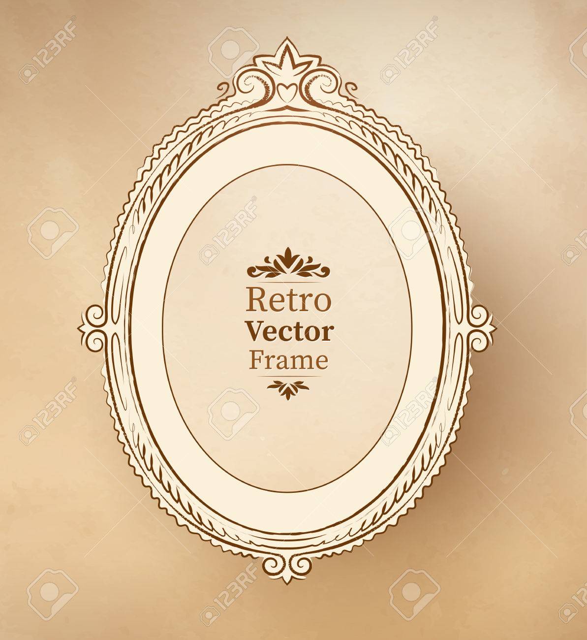 織り目加工の背景に楕円ヴィンテージ バロック フレーム のイラスト素材 ベクタ Image 3963