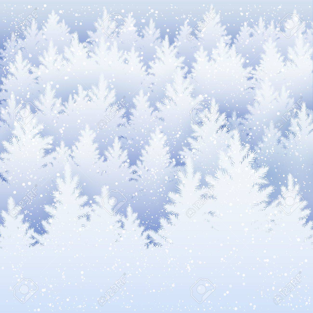 Vector Christmas background with winter spruce forest silhouette and falling snow. - 49165023 Vector Christmas background with winter spruce forest silhouette and falling snow. - 49165023