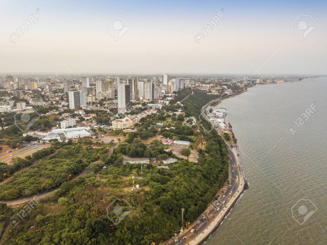 Aerial View Of Beautiful Coast Of Maputo, Costa Do Sol ...