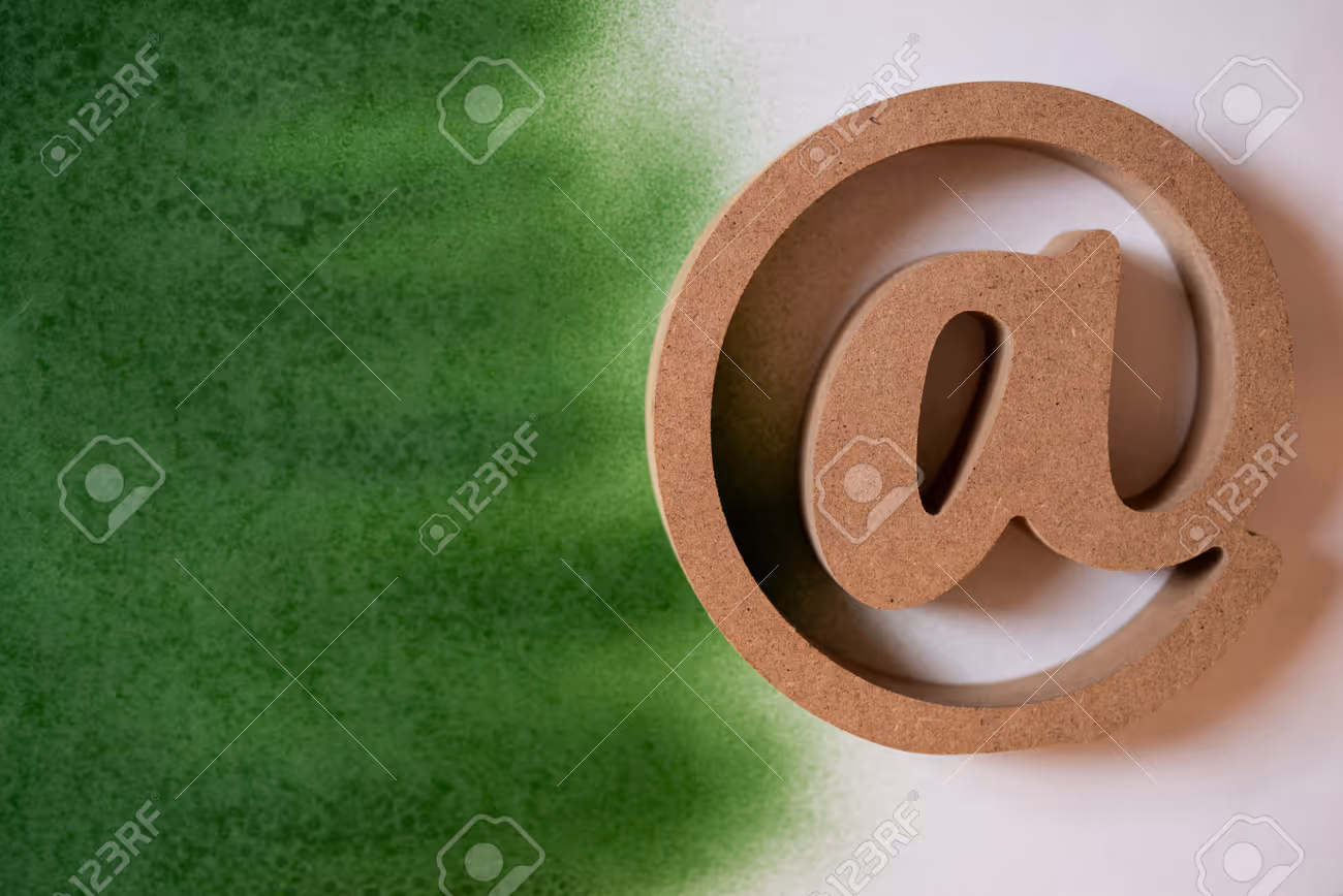 At sign on a white and green background - 265358237 At sign on a white and green background - 265358237