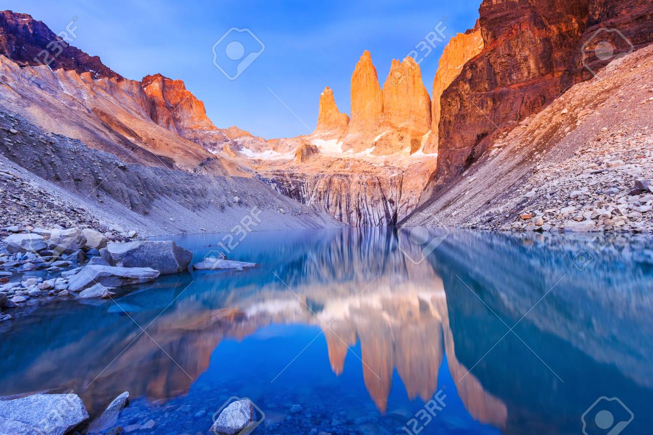 Torres Del Paine National Park Chile Sunrise At The Torres Stock Photo Picture And Royalty Free Image Image Torres Del Paine National Park Chile Sunrise At The Torres Stock Photo Picture And Royalty Free Image Image