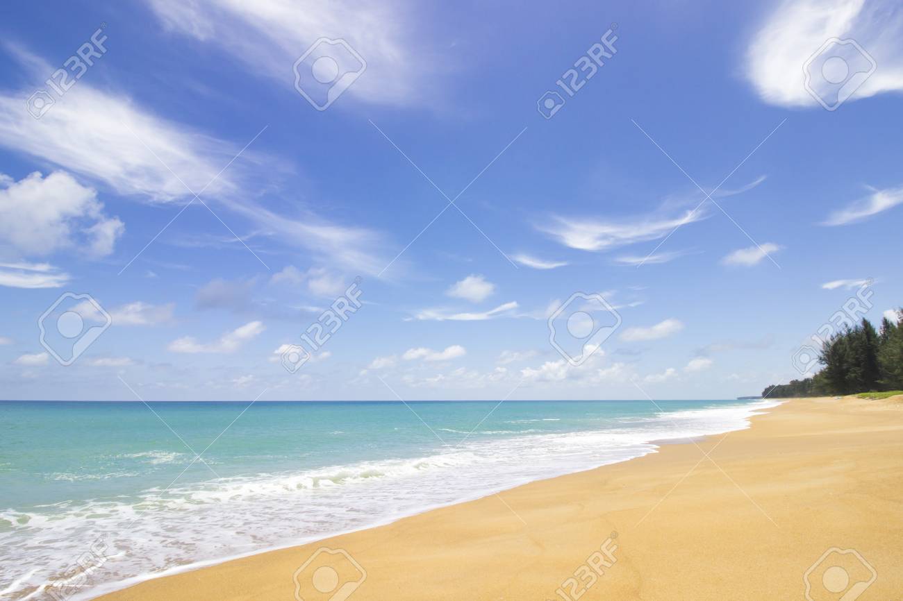 Perspective View On The Beach In Summer Sky Background Stock Photo Picture And Royalty Free Image Image