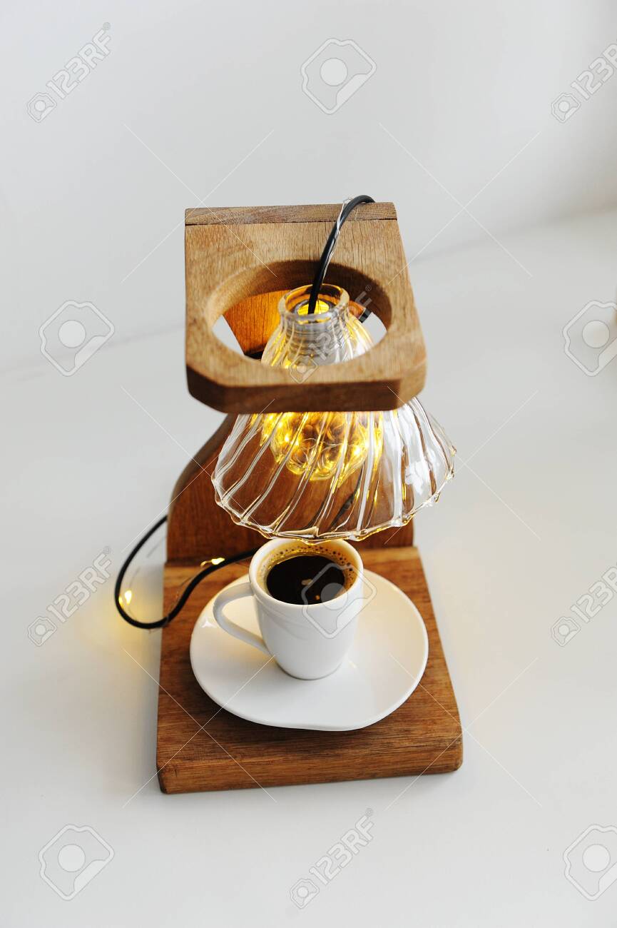 Creative Art Handmade Lamp Made Of Wooden Drip Coffee Stand Stock Photo Picture And Royalty Free Image Image 141484155