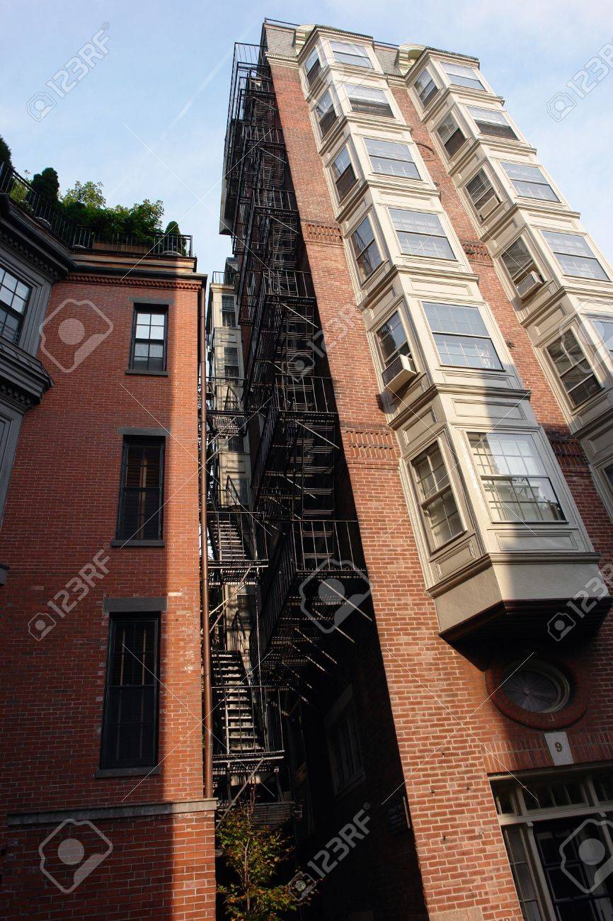 Image Of An Old Tall Apartment Building In Downtown Boston Showing ... Image Of An Old Tall Apartment Building In Downtown Boston Showing ...