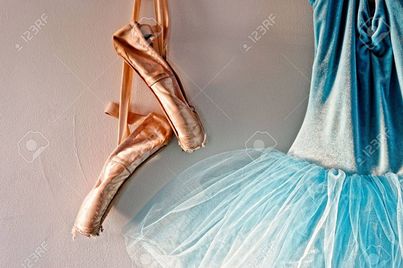 teal ballet pointe shoes