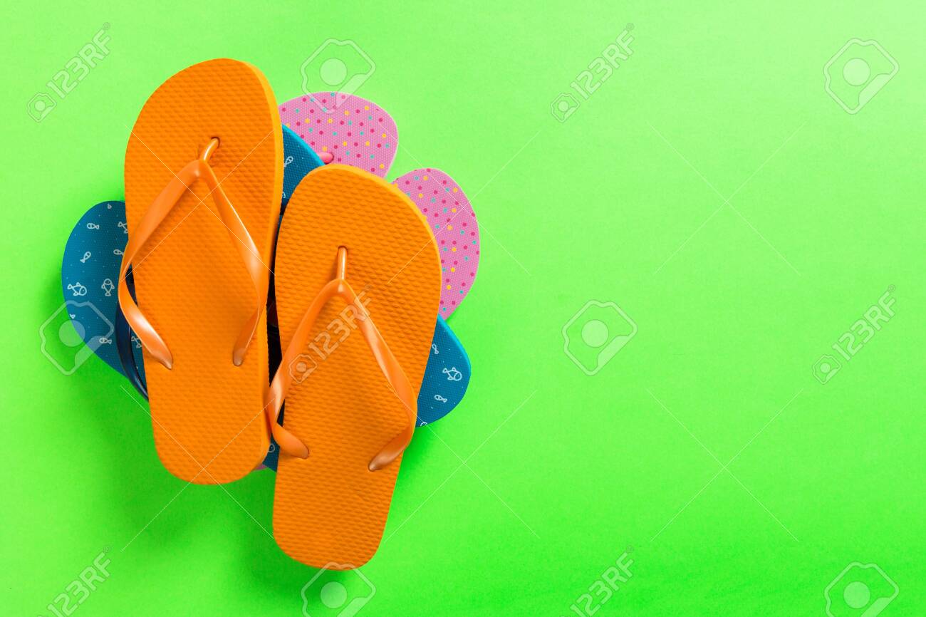 colored flip flops
