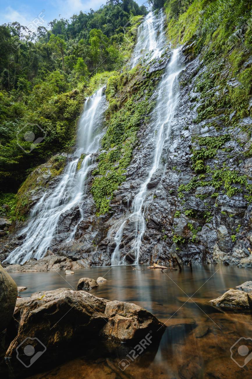 Langganan Poring Waterfall Tourist Atrraction In Ranau Sabah Stock Photo Picture And Royalty Free Image Image 110730002