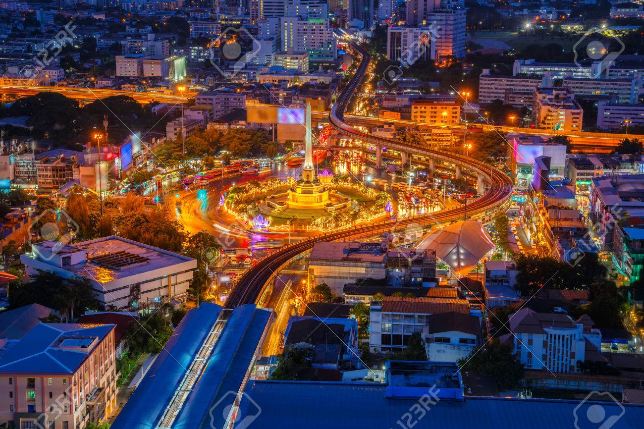 Thailand victory monument and main traffic for road in Bangkok, Thailand - 70837963 Thailand victory monument and main traffic for road in Bangkok, Thailand - 70837963