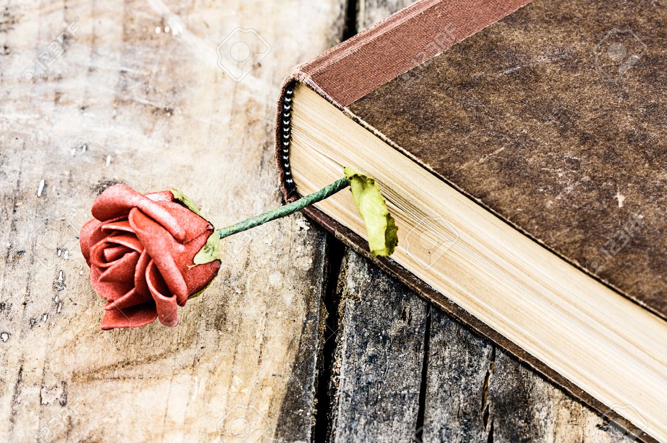 Bureau Bois De Rose : Livre fermé sur le bureau en bois de rose banque dimages et photos