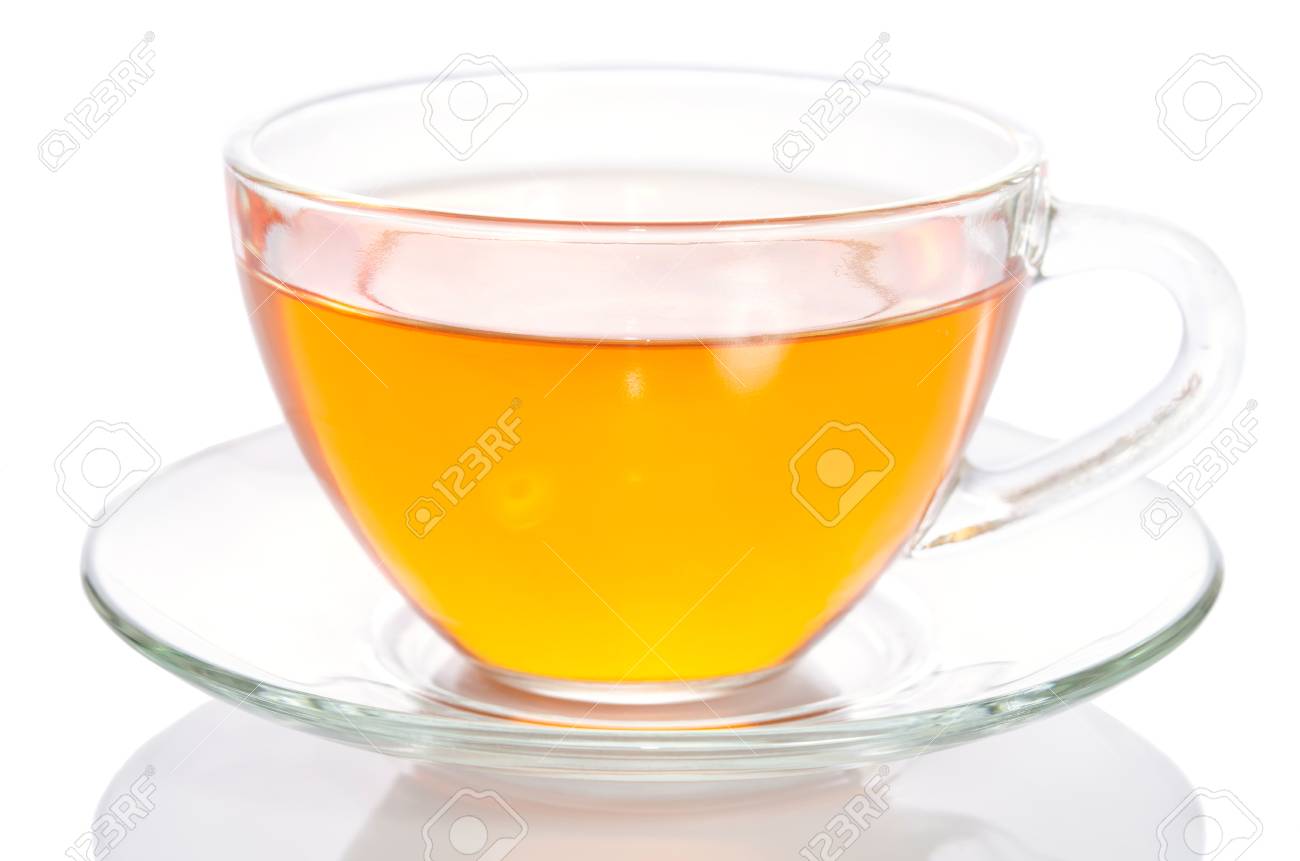 お茶は 白い背景で隔離のガラスのコップ の写真素材 画像素材 Image