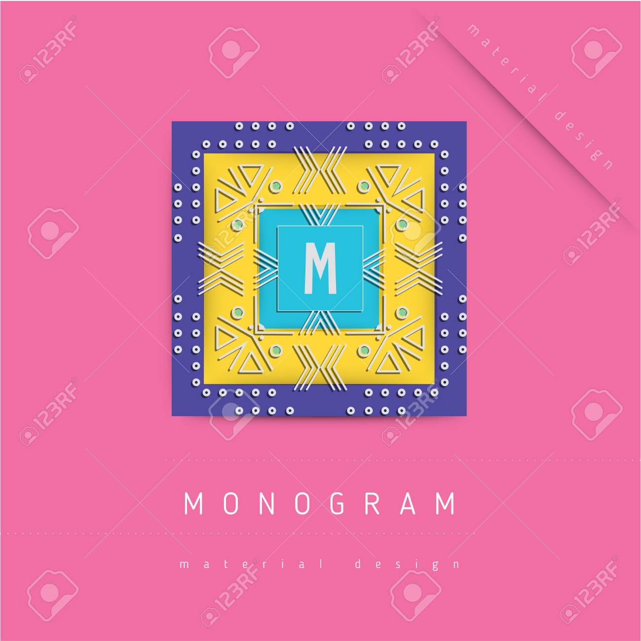 材料設計スタイルで 旅館に到着した色のモノグラム アイコンのイラスト素材 ベクタ Image