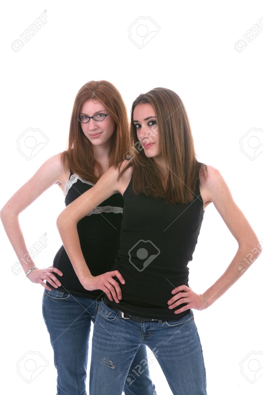 Girls Mit Engen Jeans Girls Mit Engen Jeans