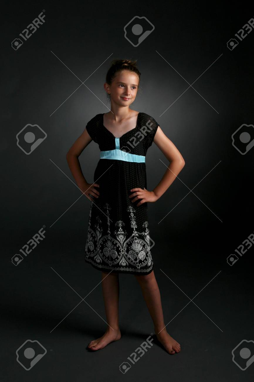 Black Dress with Blue Sash