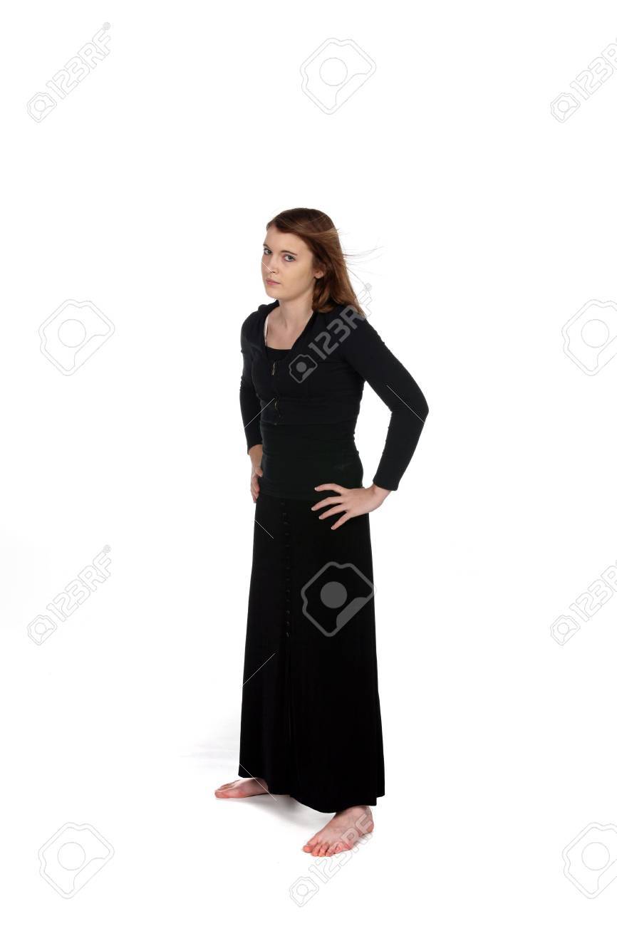 teenage girl black dress