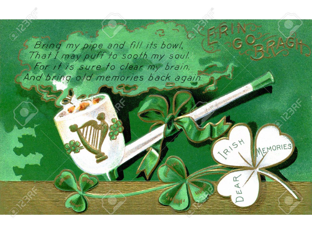 Une Carte Vintage Avec Un Poeme Jour De St Patrick Banque D Images Et Photos Libres De Droits Image