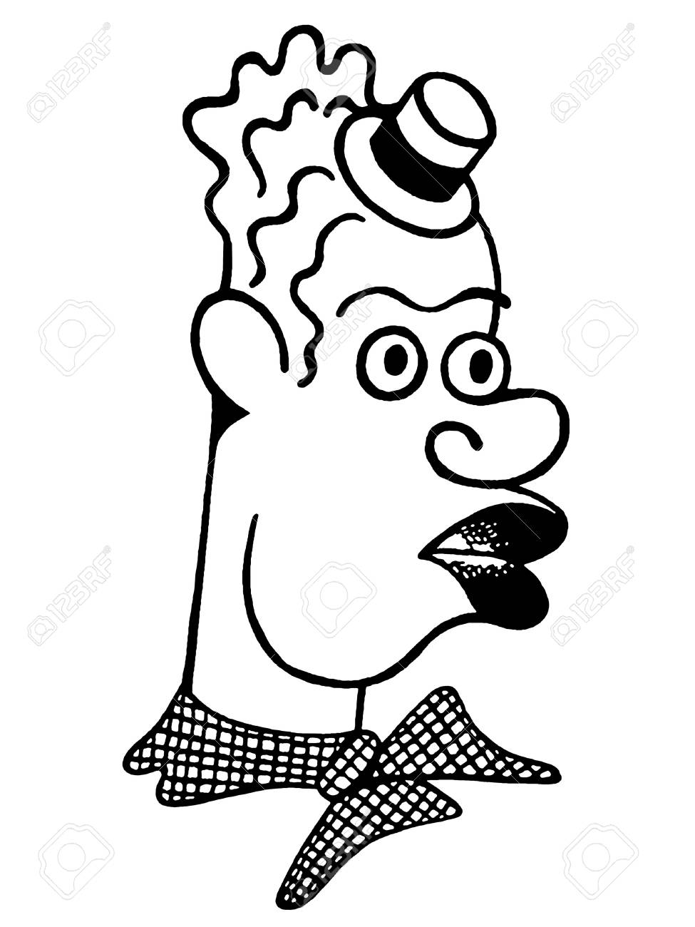 ピエロのイラストの黒と白のバージョン の写真素材 画像素材 Image 14911150