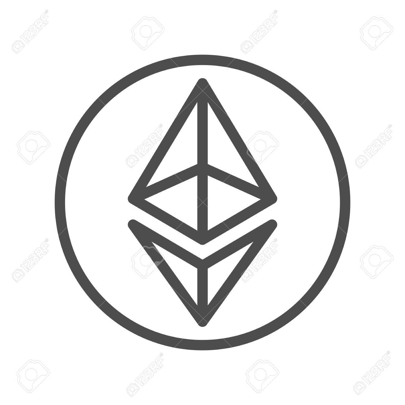 Ethereum Line Icon For Internet Money. Crypto Currency Symbol And Coin  Image. Blockchain Based Secure Cryptocurrency. For Using In Web Projects Or  Mobile Applications. Isolated Vector Illustration. Royalty Free svg,  kliparty, vektory