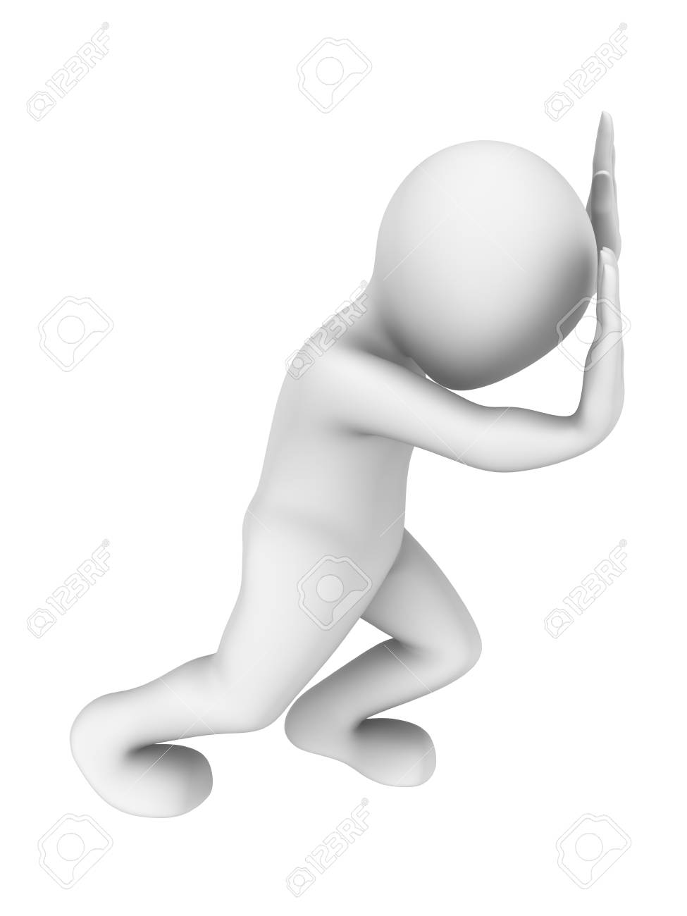 3d Man Pushes Cargo. 3d Rendered Illustration With Small People. Stock  Photo, Picture and Royalty Free Image. Image 106119469., image size:975x1300