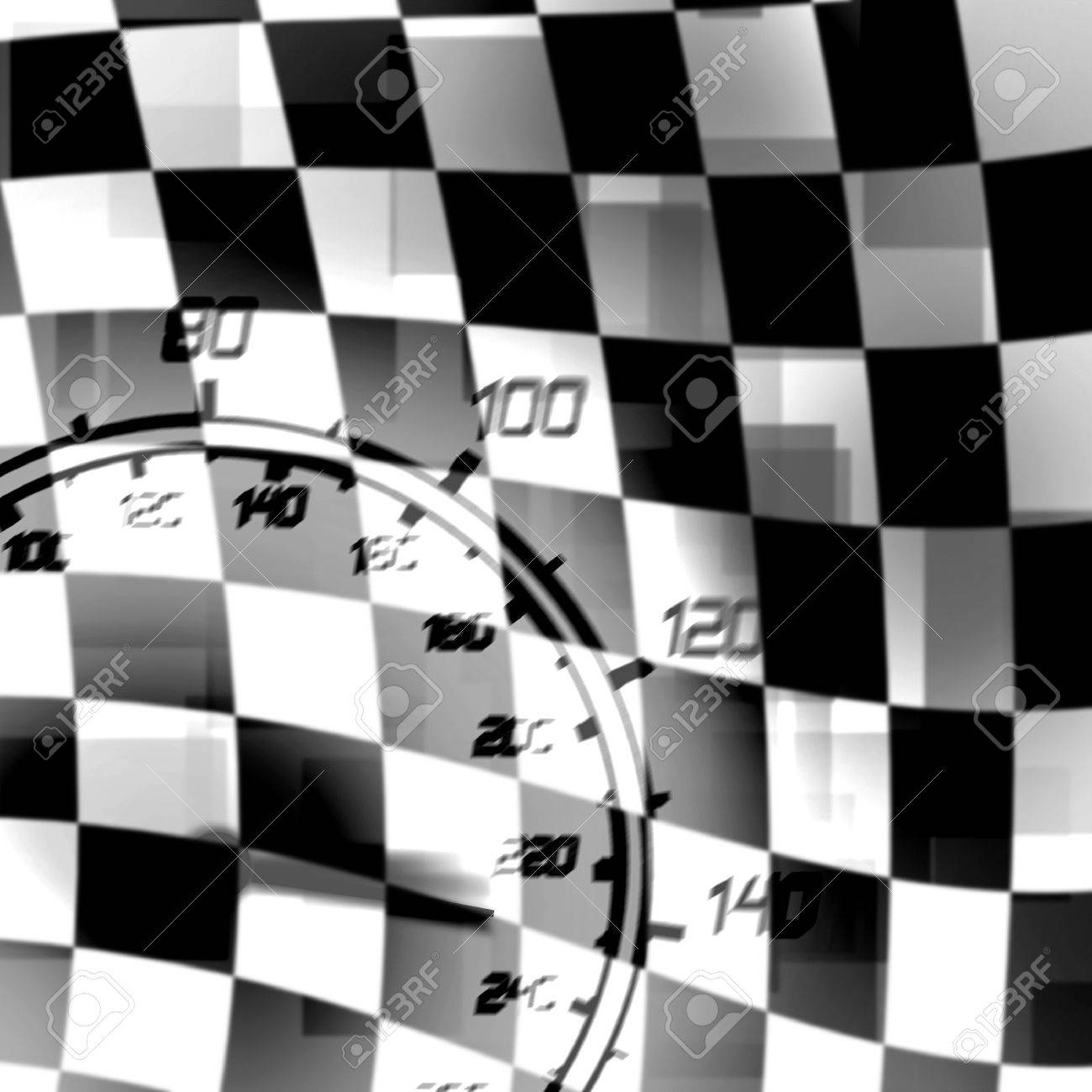 レース旗と黒のスピード メーターの白の図 の写真素材 画像素材 Image 1074