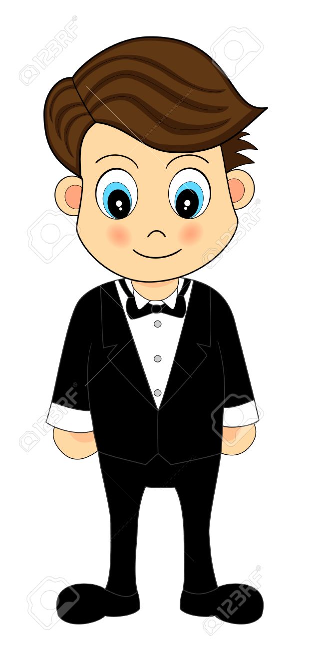 かわいいウェイターのイラスト素材 ベクタ Image