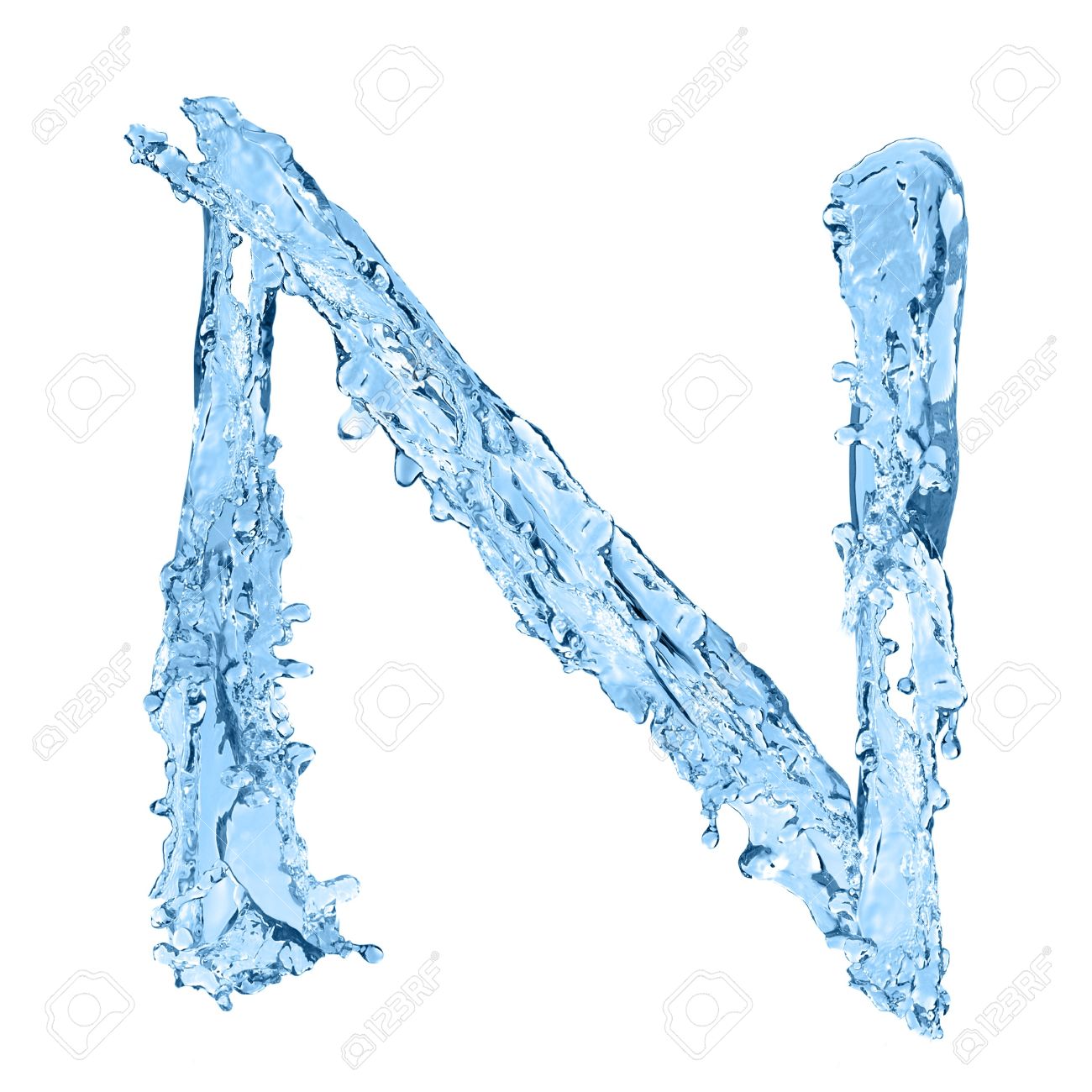 alphabet made of frozen water the letter n stock photo picture the letter n
