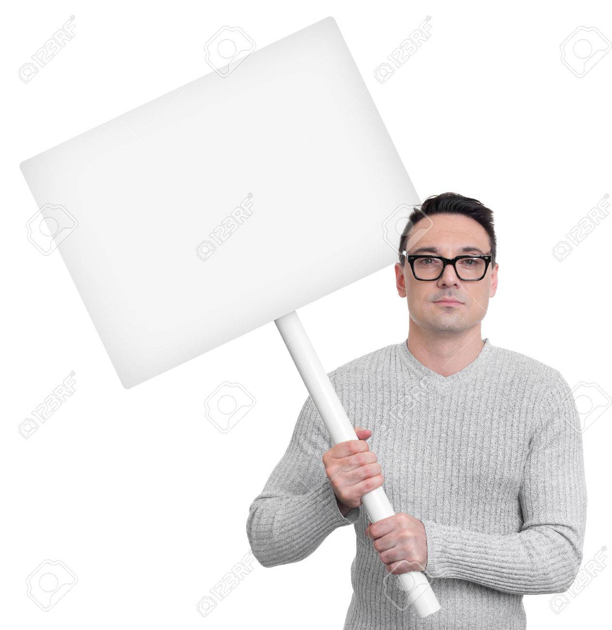 protesting person with picket