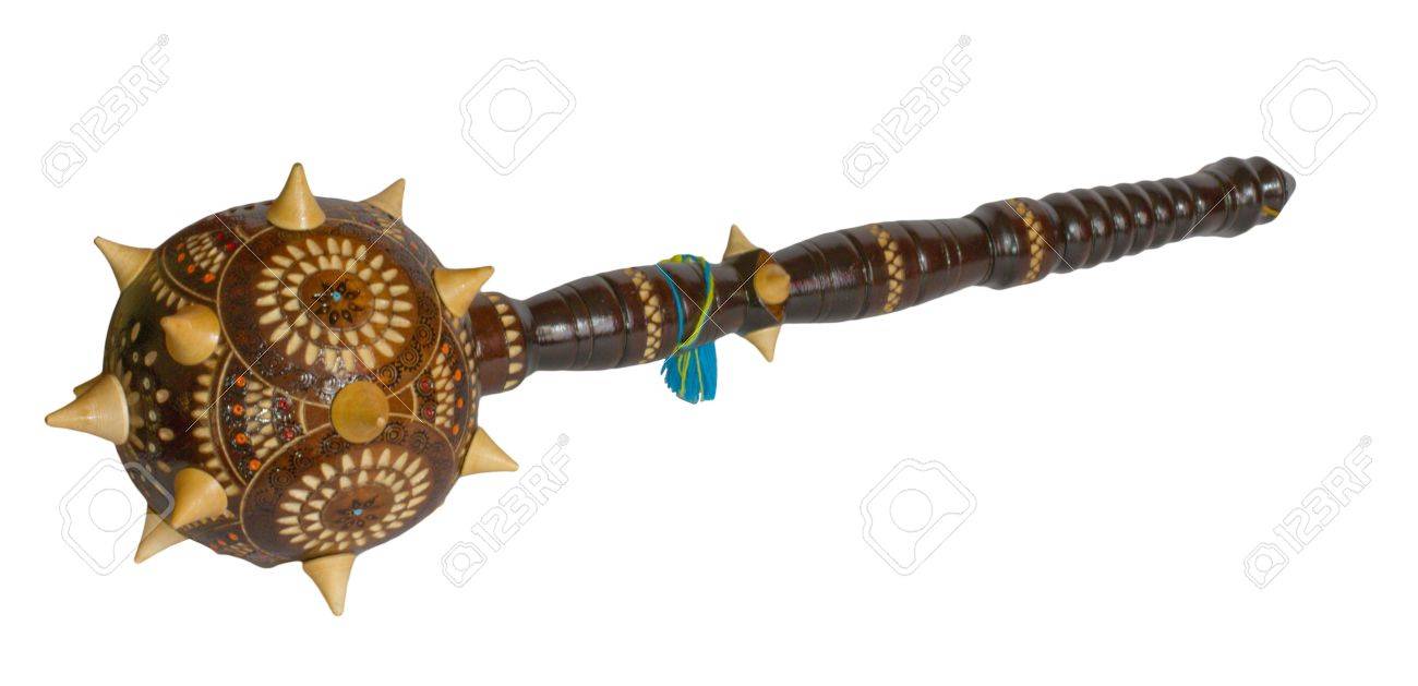 Bulava ウクライナのコサックのヘーチマンの儀式メイスの木製のコピー の写真素材 画像素材 Image