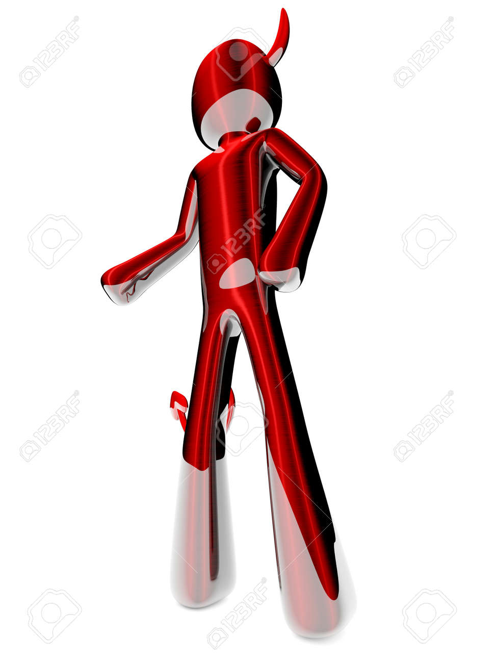 少し悪魔 デーモン 3 D には イラストが表示されます 白で隔離 の写真素材 画像素材 Image